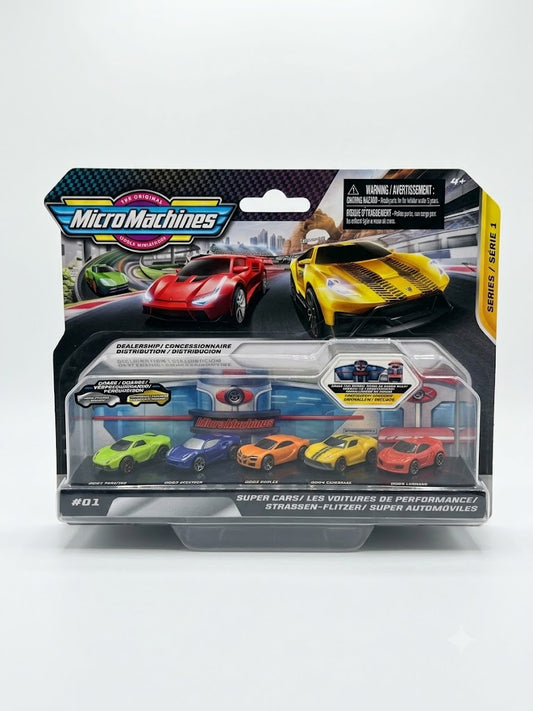 Micro Machines Super Cars 5-Vehicle World Pack (#01 - Series 1)
