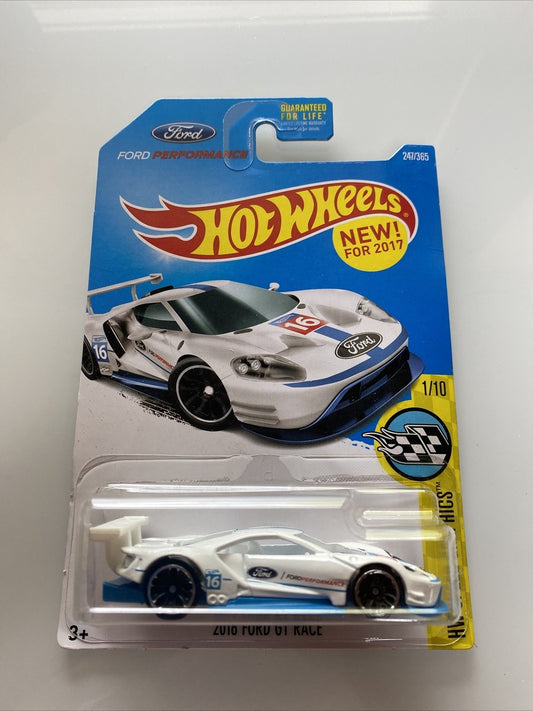 Hot Wheels 2016 Ford GT Race Pearl White (HW Speed Graphics 1/10)