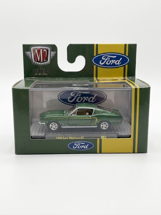 M2 Machines 1968 Ford Mustang GT - Metallic Green & Yellow (R65)