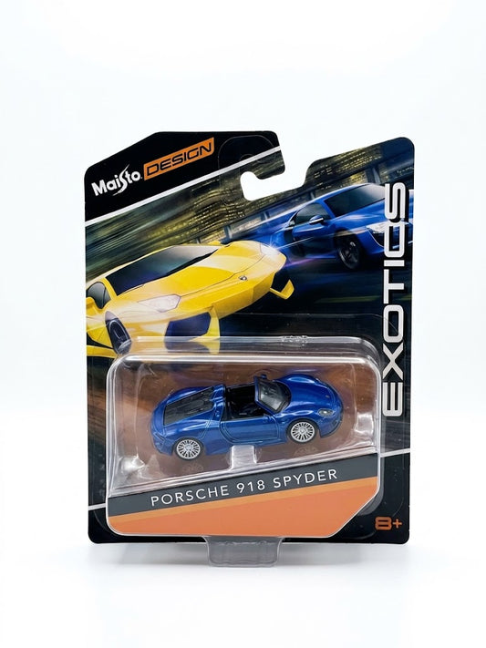 Maisto Design Exotics Porsche 918 Spyder - Metallic Royal Blue