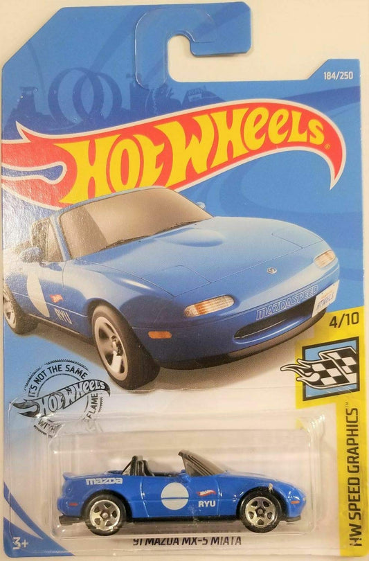 Hot Wheels '91 Mazda MX-5 Miata Blue – HW Speed Graphics (184/250)