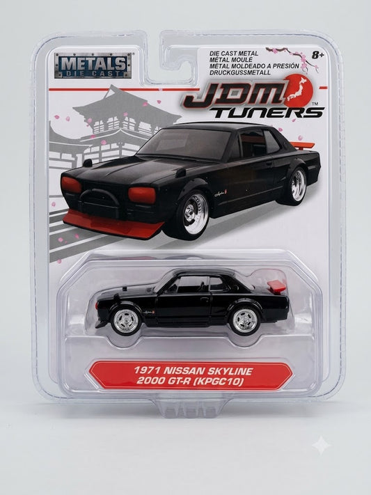 Metals Die Cast JDM Tuners 1971 Nissan Skyline 2000 GT-R (KPGC10) Black