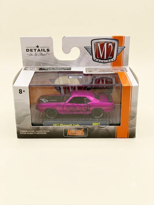 M2 Machines 1:64 Auto-Rods 1971 Plymouth Cuda (Pink / AM07)