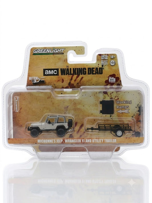 GreenLight Hitch & Tow AMC The Walking Dead Michonne's Jeep Wrangler YJ & Utility Trailer