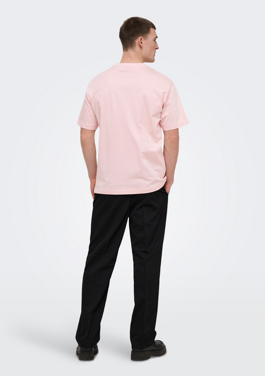Only & Sons Plain Pink Relaxed T-Shirt