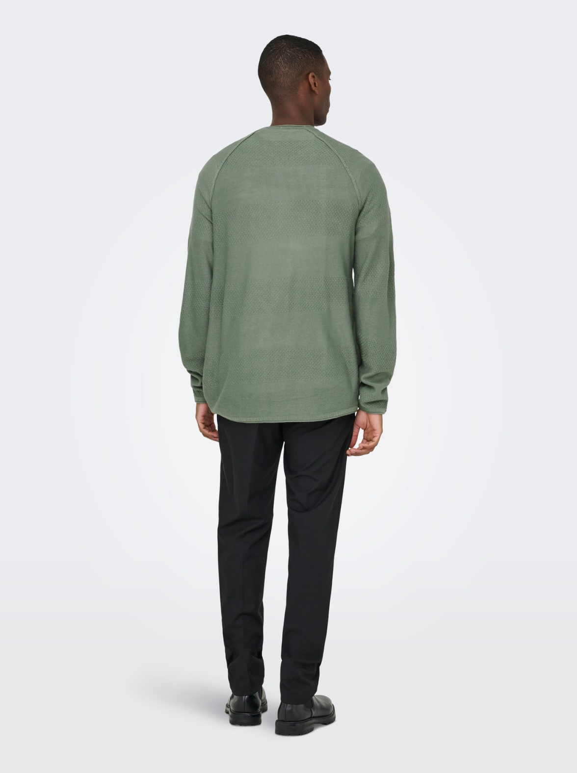 Only & Sons Green Textured Knit Sweater