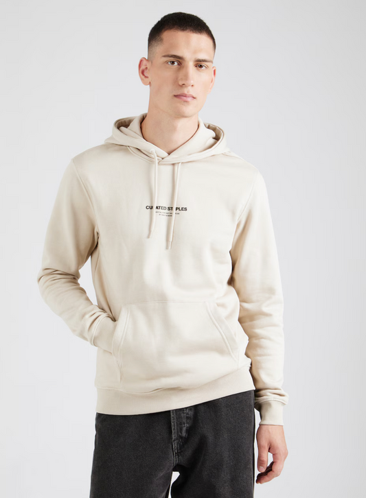 Only & Sons Beige "Curated Staples" Graphic Hoodie