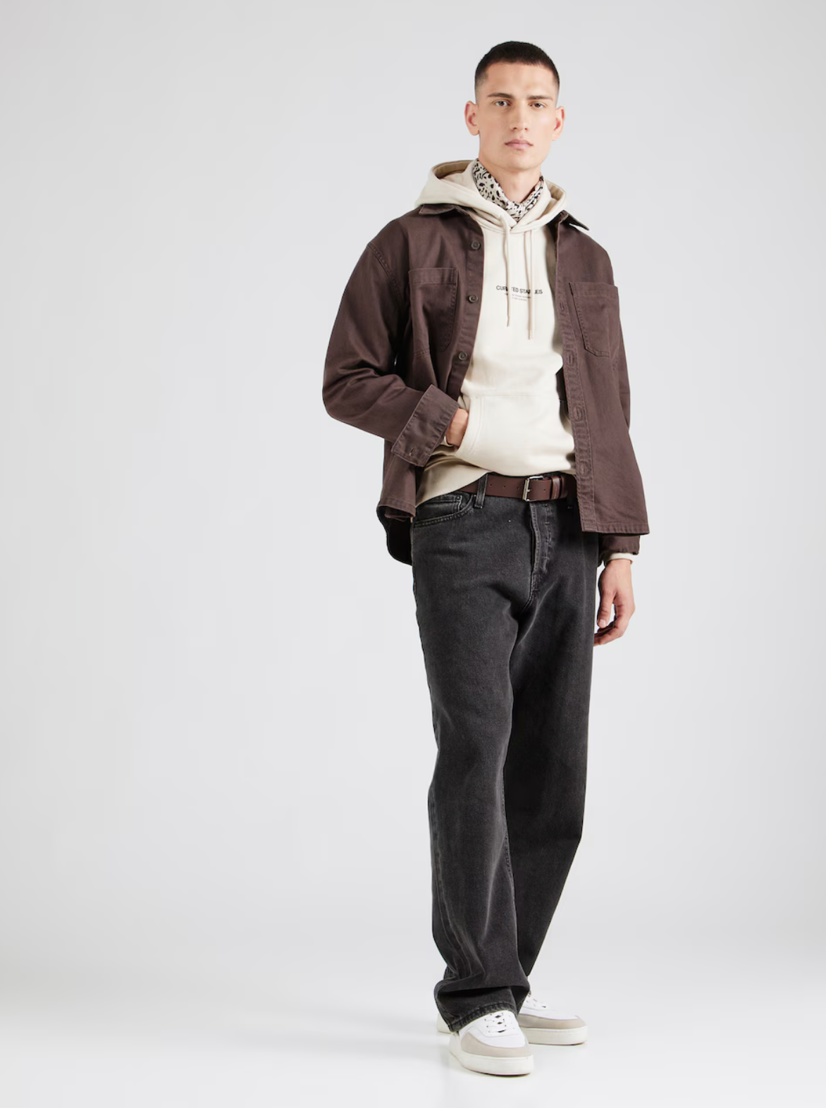 Only & Sons Beige "Curated Staples" Graphic Hoodie