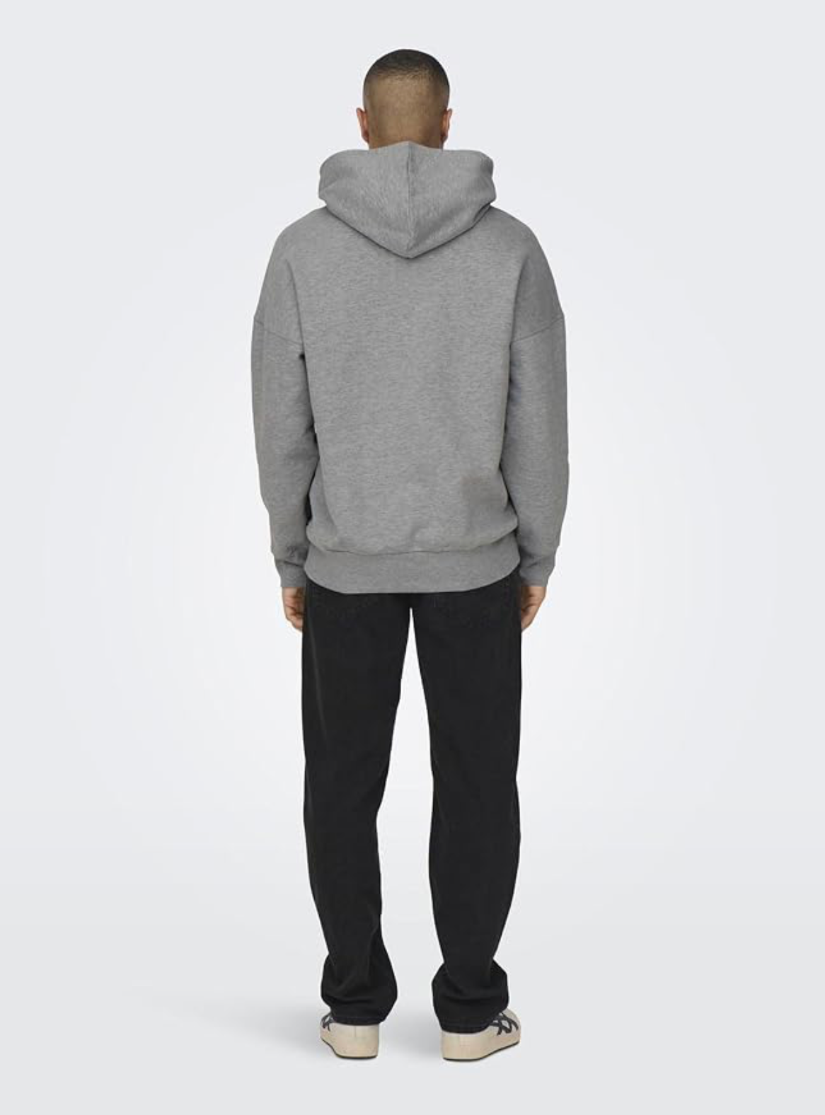 Only & Sons Grey Pullover Hoodie with Pockets