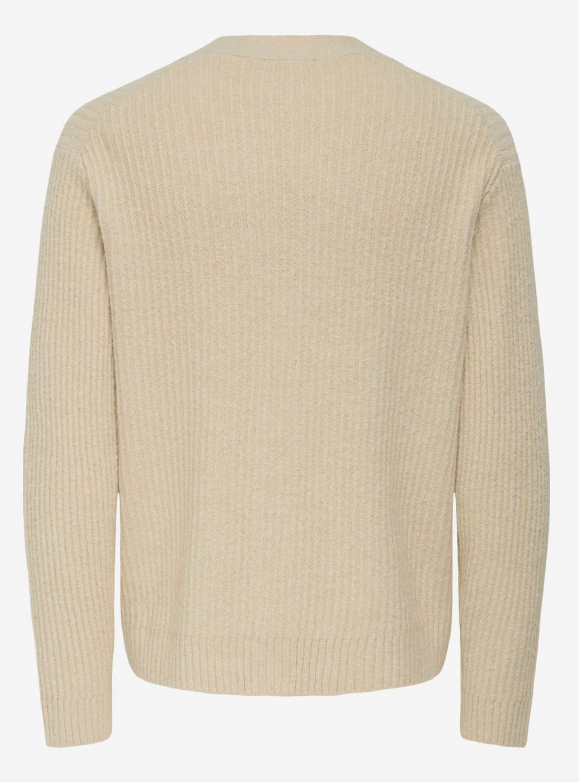 Only & Sons Beige Buttoned Knit Cardigan Sweater