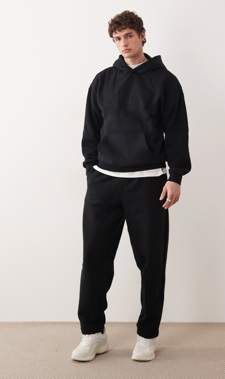 Only & Sons Black Pullover Hoodie (With Pockets)