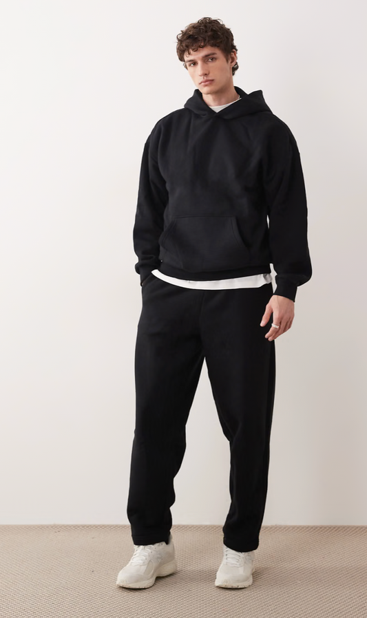 Only & Sons Black Pullover Hoodie (With Pockets)