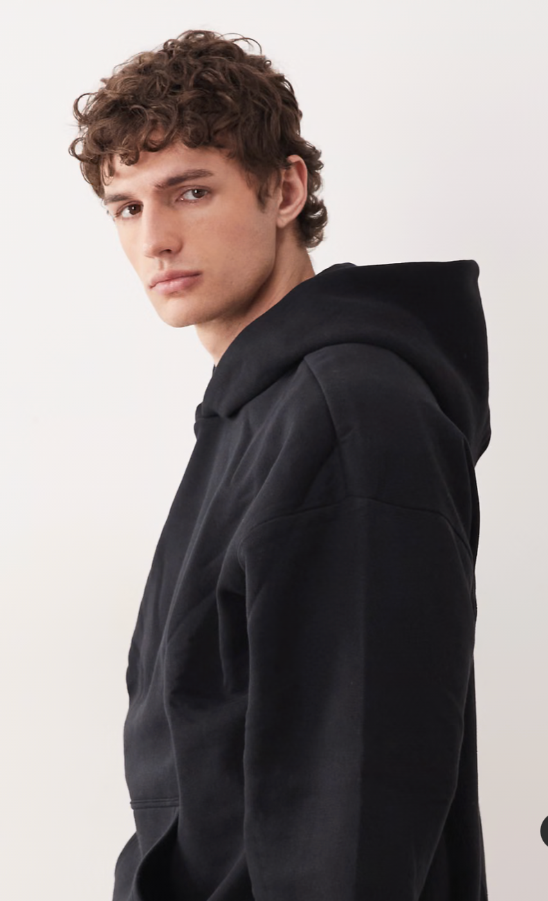 Only & Sons Black Pullover Hoodie (With Pockets)