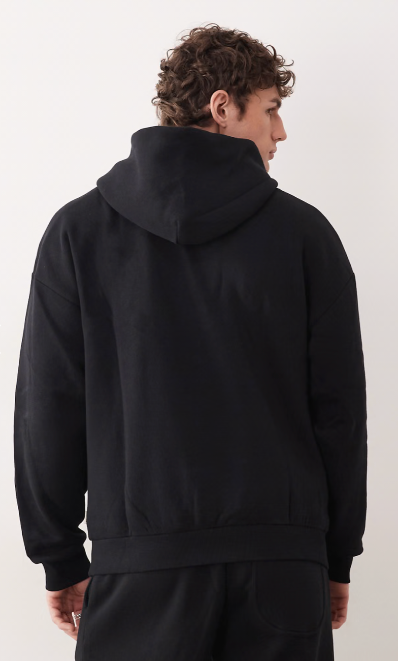 Only & Sons Black Pullover Hoodie (With Pockets)