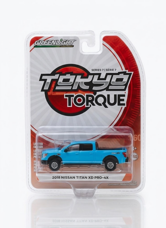 GreenLight Tokyo Torque Series 7 - 2018 Nissan Titan XD PRO-4X (Light Blue)