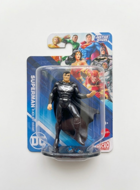 Mattel DC Justice League Micro Collection Superman (Black Suit) Figure