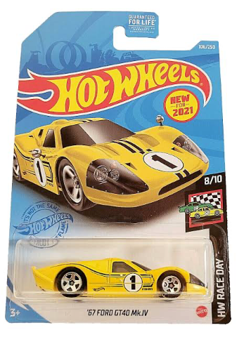 Hot Wheels '67 Ford GT40 Mk.IV Yellow – HW Race Day (106/250)