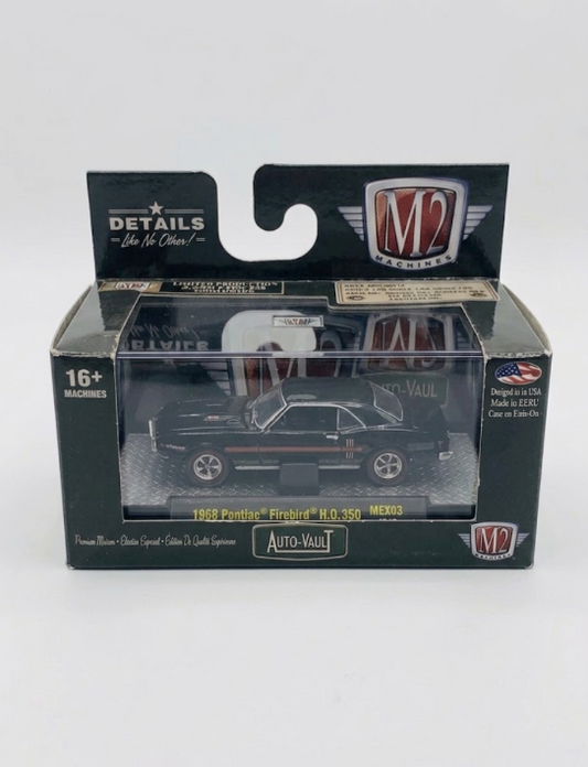 M2 Machines 1968 Pontiac Firebird H.O. 350 - Black (Auto-Vault MEX03)