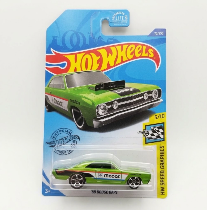Hot Wheels 1:64 HW Speed Graphics - '68 Dodge Dart (Lime Green Mopar / 70/250)