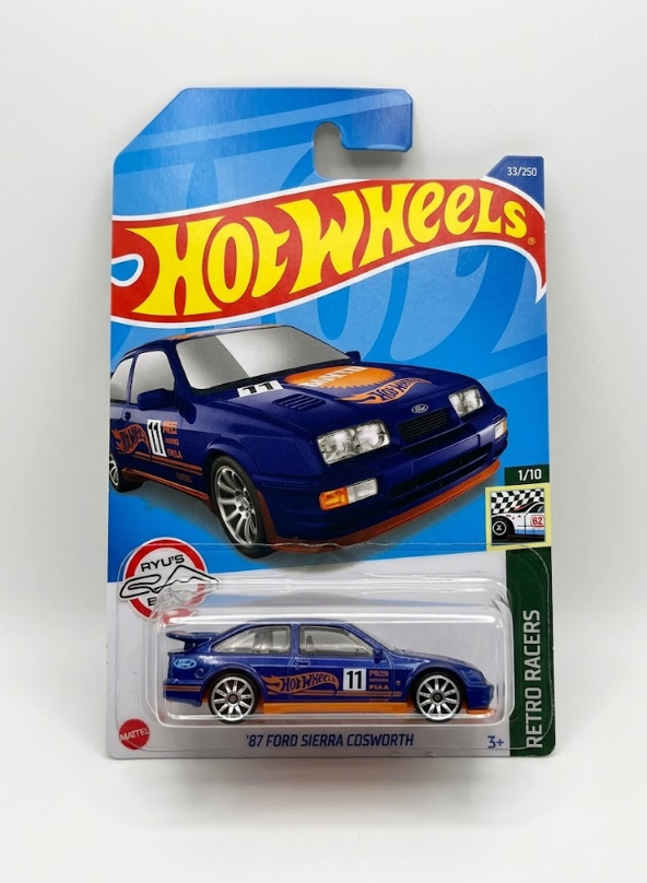 Hot Wheels '87 Ford Sierra Cosworth - Retro Racers 1/10 (Blue / 1:64 Scale)