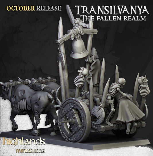 Corpse Cart - Highland Miniature | DnD | Undead | melee | 32mm | Pathfinder | Graveyard | TTRPG | Wargaming | Frostgrave