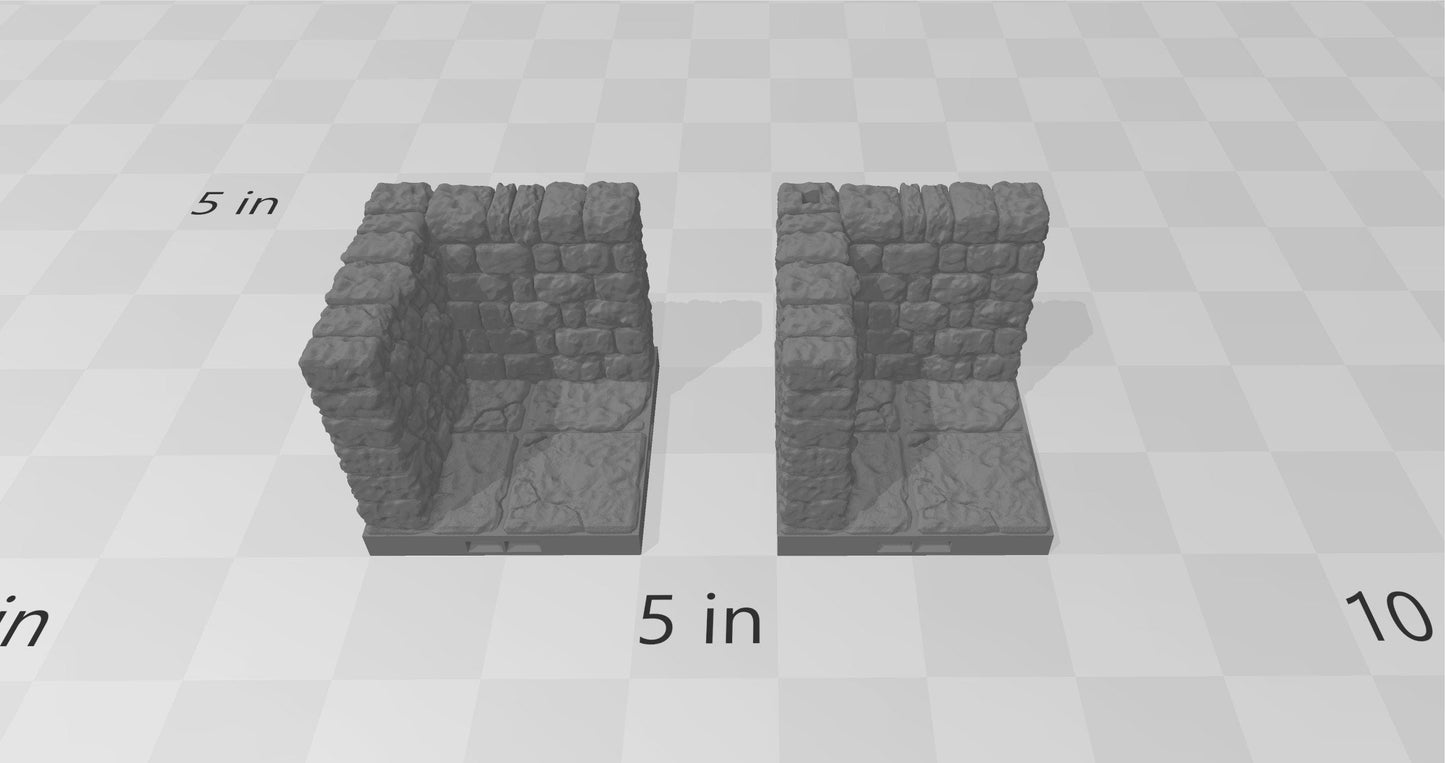 Dungeon Style Walls - DnD 5E, Pathfinder 2E - DragonLock Fat Dragon Games, Tabletop Terrain | 1"/28mm Scale | Dungeon Tiles | Accessories