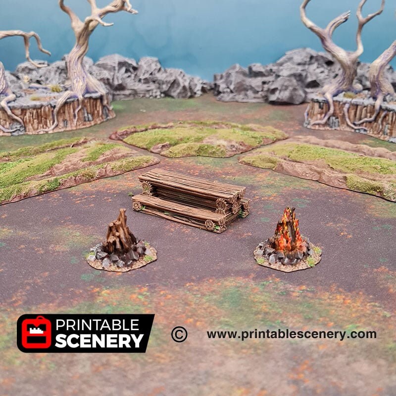 Traveller's Camp 2 - Shadowfey Wilds, DnD 5E, Pathfinder 2E 15mm, 28mm, 32mm, wargaming terrain, scatter scenery, D&D bolt action