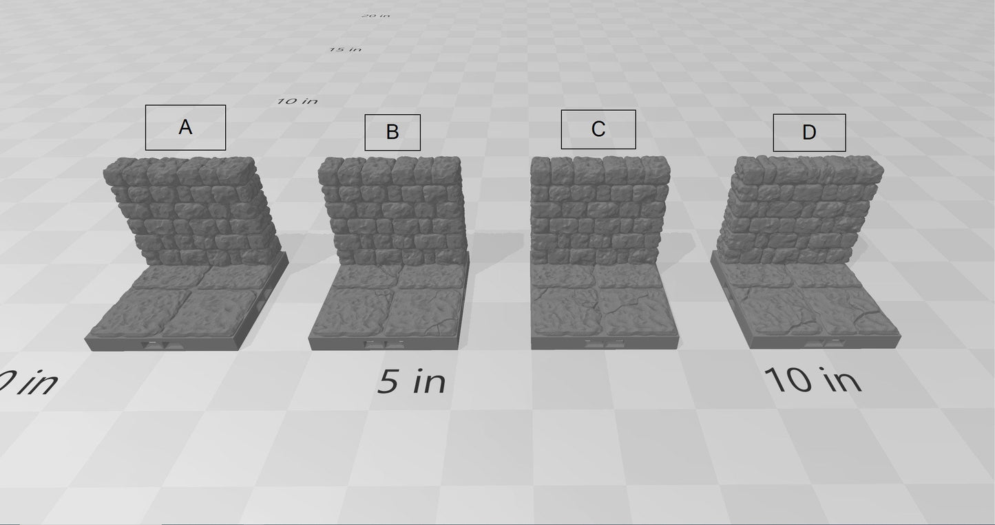 Dungeon Style Walls - DnD 5E, Pathfinder 2E - DragonLock Fat Dragon Games, Tabletop Terrain | 1"/28mm Scale | Dungeon Tiles | Accessories