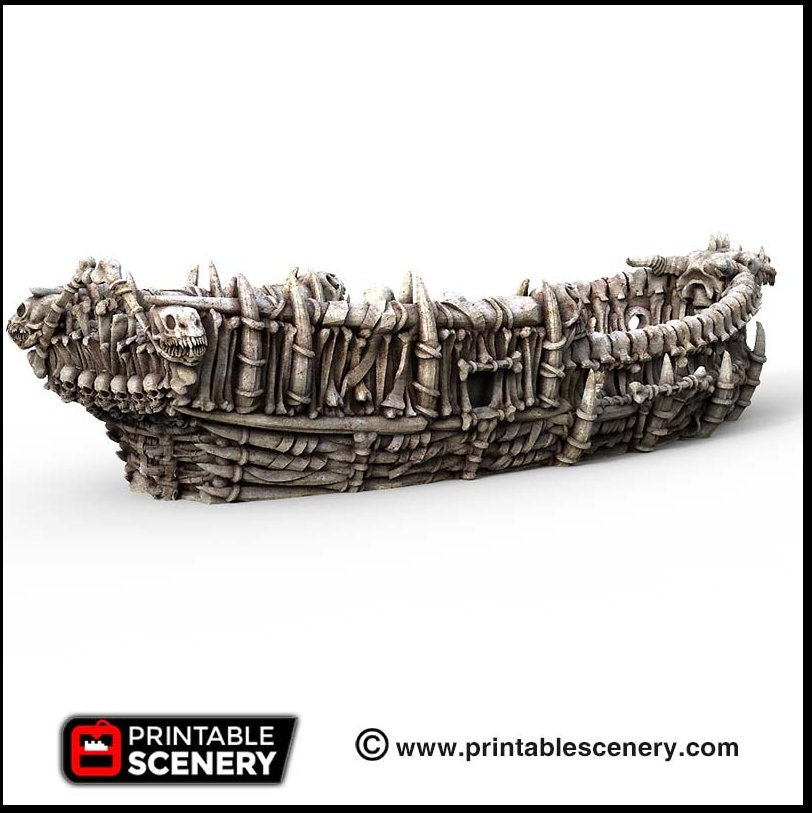 The Undead Sloop - The Lost Ships, DnD 5E, Pathfinder 2E 15mm 28mm 32mm, wargaming terrain, scatter scenery D&D age of sail pirate