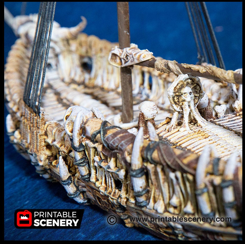 The Undead Sloop - The Lost Ships, DnD 5E, Pathfinder 2E 15mm 28mm 32mm, wargaming terrain, scatter scenery D&D age of sail pirate