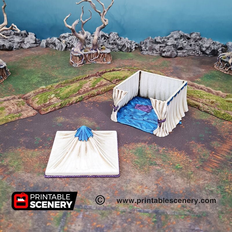 Traveller's Camp 2 - Shadowfey Wilds, DnD 5E, Pathfinder 2E 15mm, 28mm, 32mm, wargaming terrain, scatter scenery, D&D bolt action