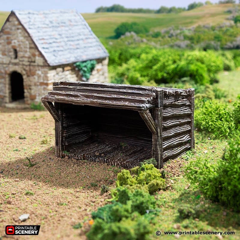 Small Rustic Barns - King and Country, DnD, Pathfinder, 15mm, 28mm, 32mm, wargaming terrain, scenery D&D, medieval village, farm, fields