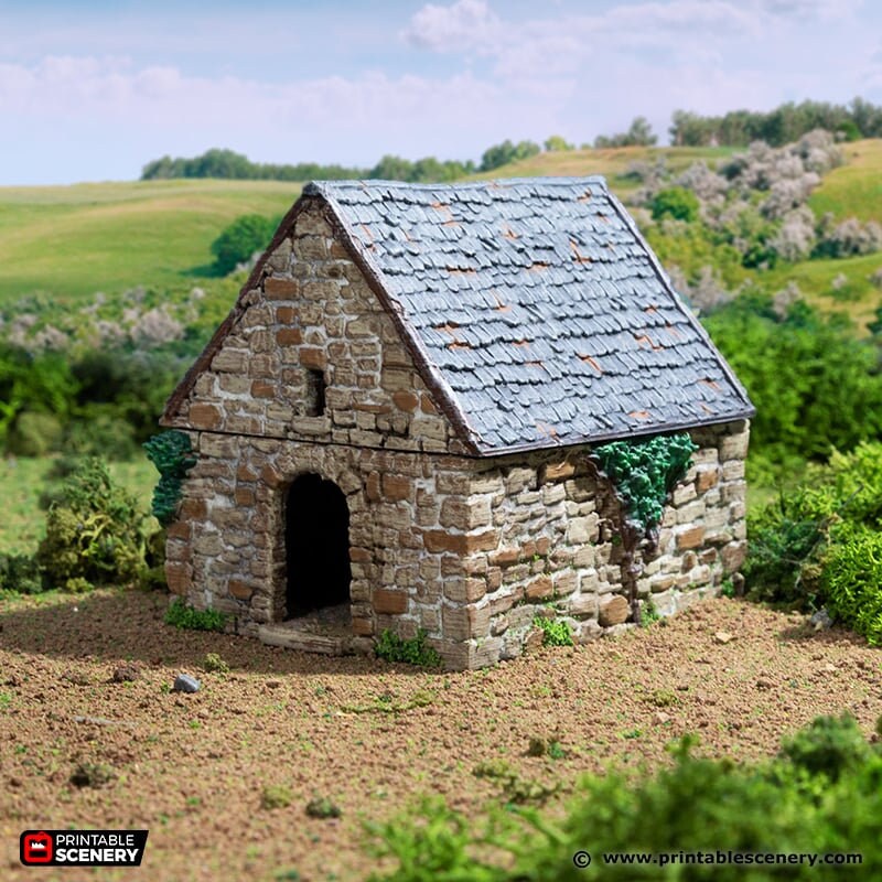 Small Rustic Barns - King and Country, DnD, Pathfinder, 15mm, 28mm, 32mm, wargaming terrain, scenery D&D, medieval village, farm, fields