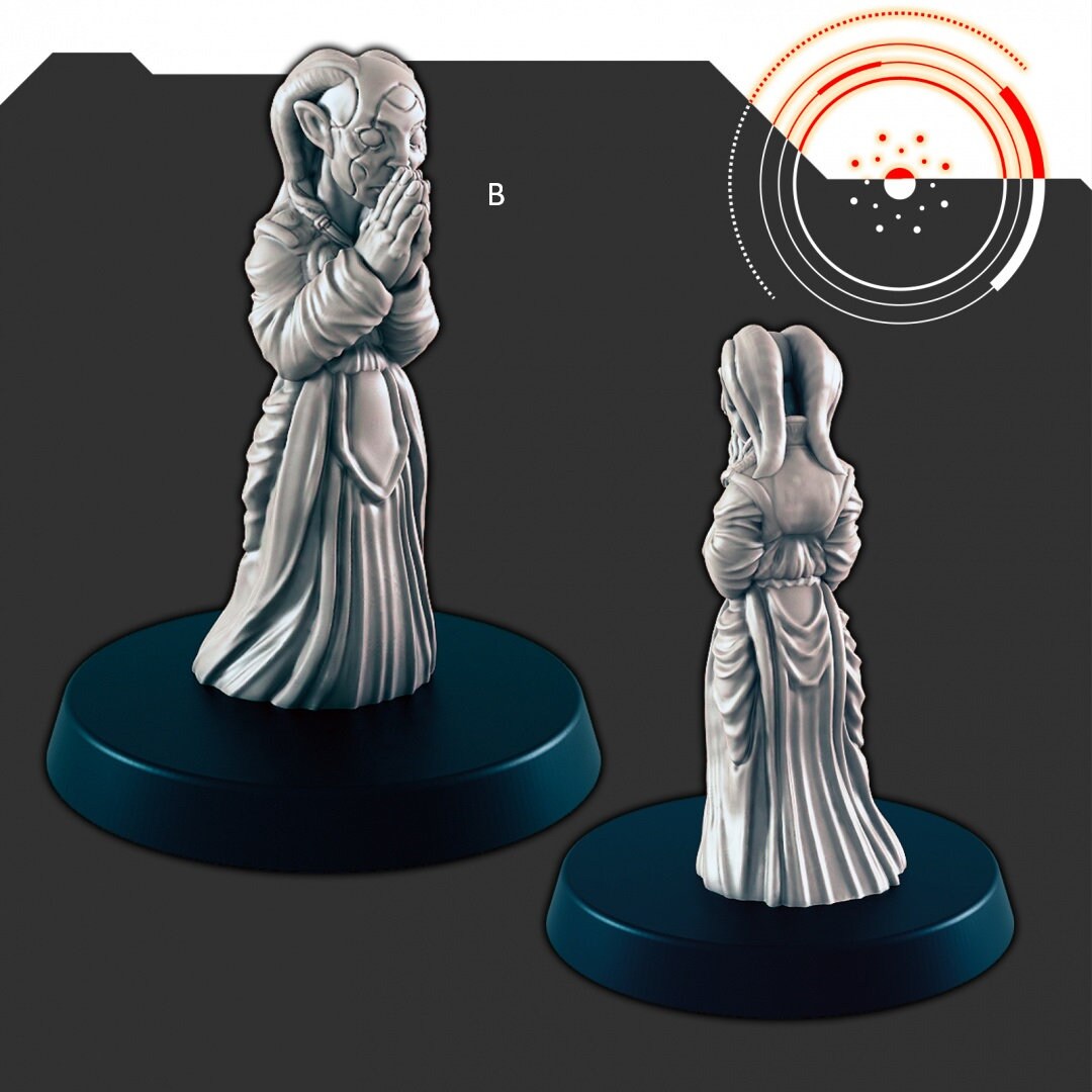 Sci-Fi Religious Alien Zealots mini set - EC3D | Legion | Cyberpunk | Starfinder | Scifi | Futuristic | Alien | Male | Female