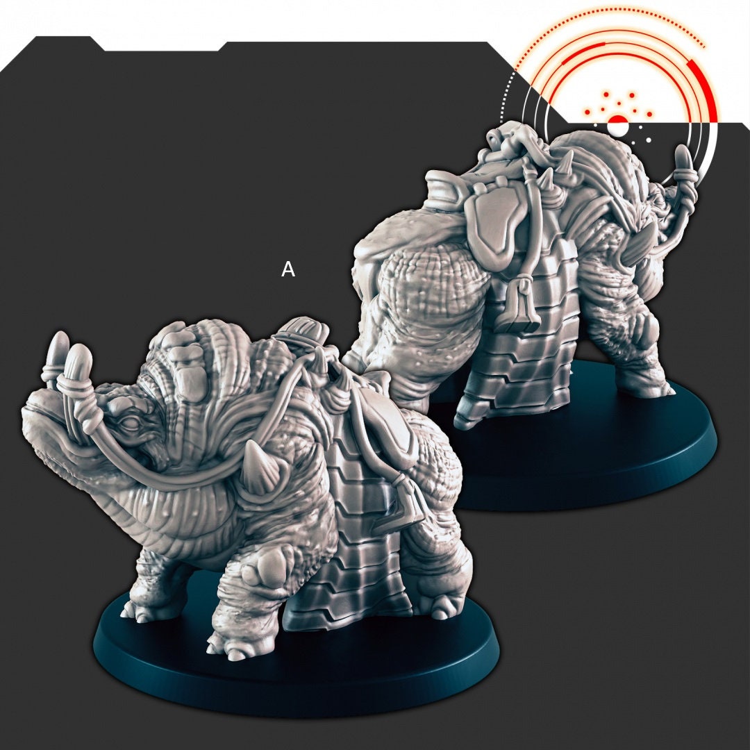 Sci-Fi Alien Beast-of-Burden Uscon mini set - EC3D | Legion | Cyberpunk | Starfinder | Scifi | Futuristic | Alien | Mount |