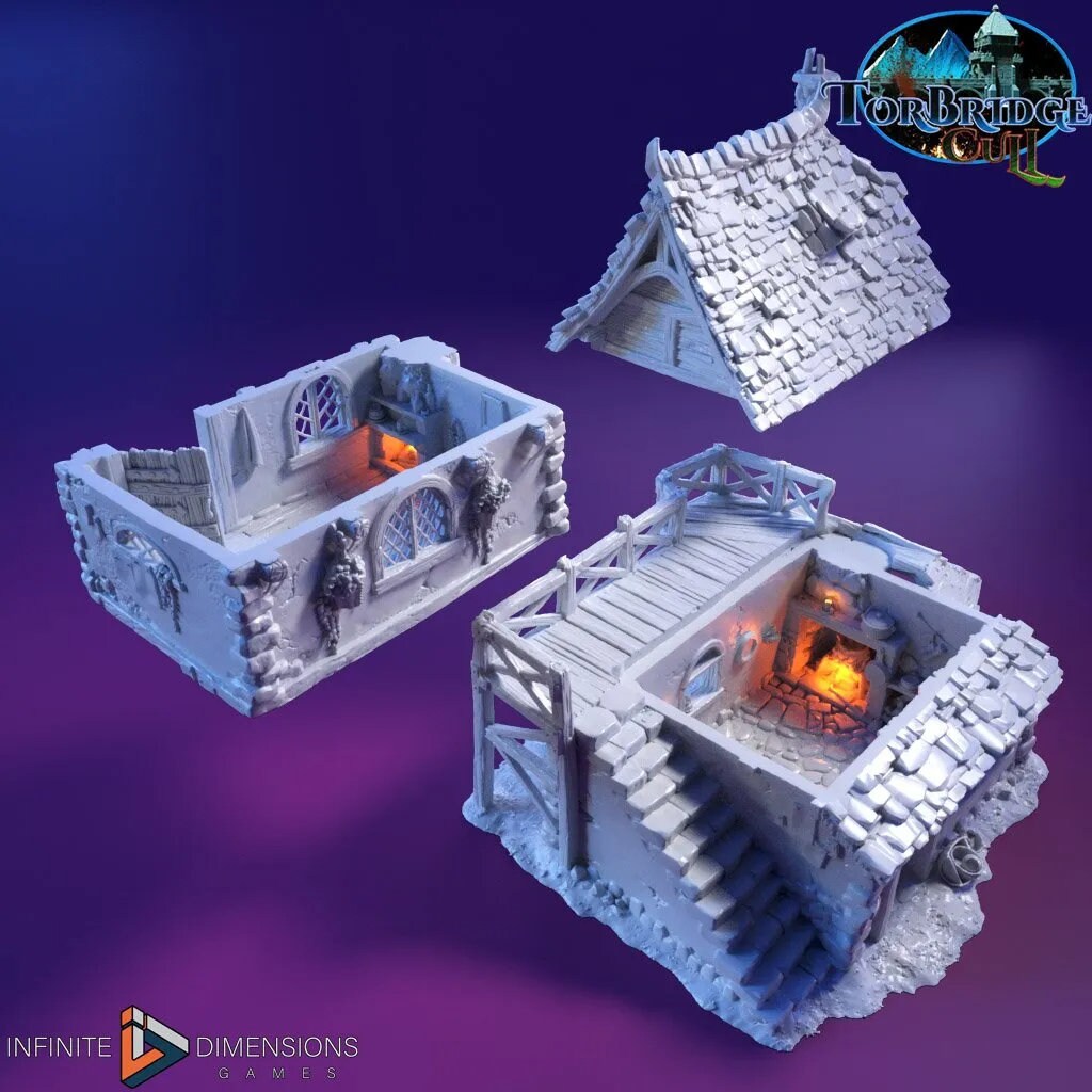 Grumbles Cottage Model Building set - Dnd, Wargaming, Model Train | Village | House | Medieval | Fantasy | D&D | 28mm | 32mm | Pathfinder