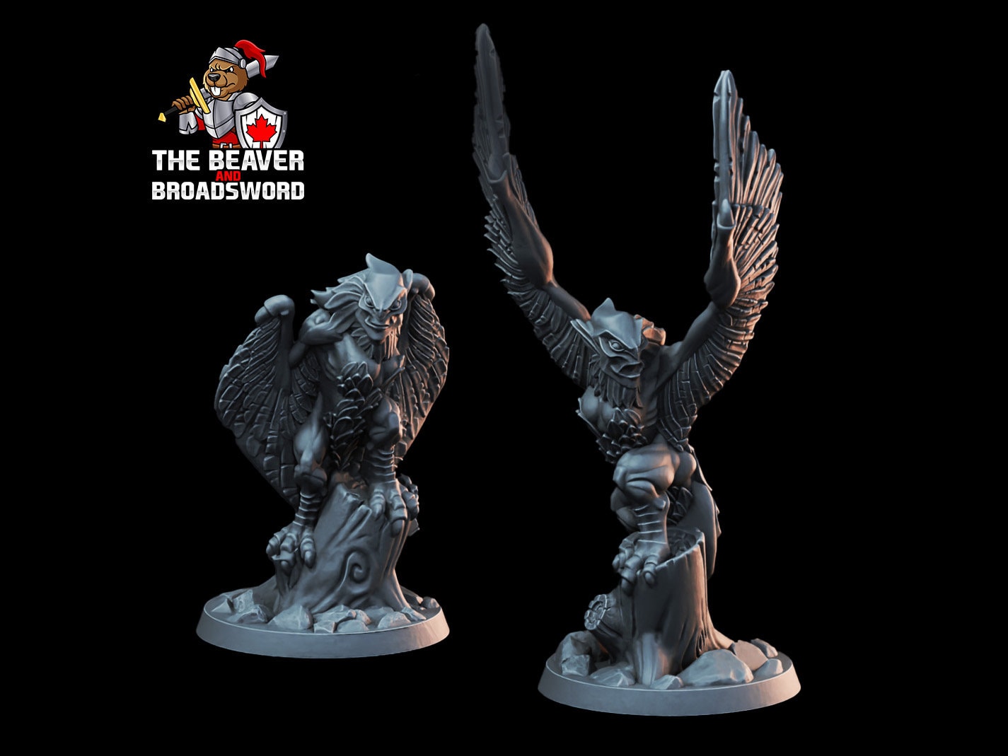 DnD Harpy Mini Set - Arbiter Minitatures - Coastal | Forest | Wargaming | Pathfinder | Hill | Mountain | Harpies | Female | Monster | 28mm