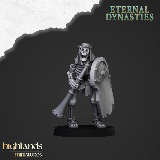 Ancient Skeletons with Spears - Highlands Miniatures | Undead | Skeleton | Lich | Ancient | Desert | Fantasy | Pathfinder | Wargaming