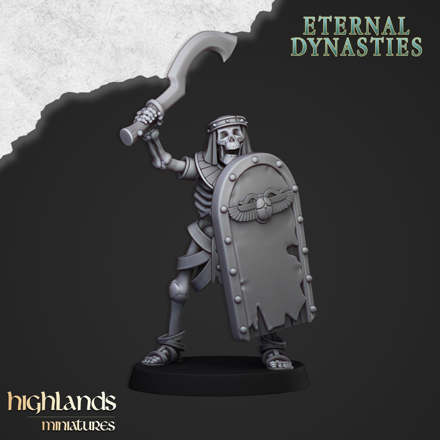 Ancient Skeletons with Spears - Highlands Miniatures | Undead | Skeleton | Lich | Ancient | Desert | Fantasy | Pathfinder | Wargaming