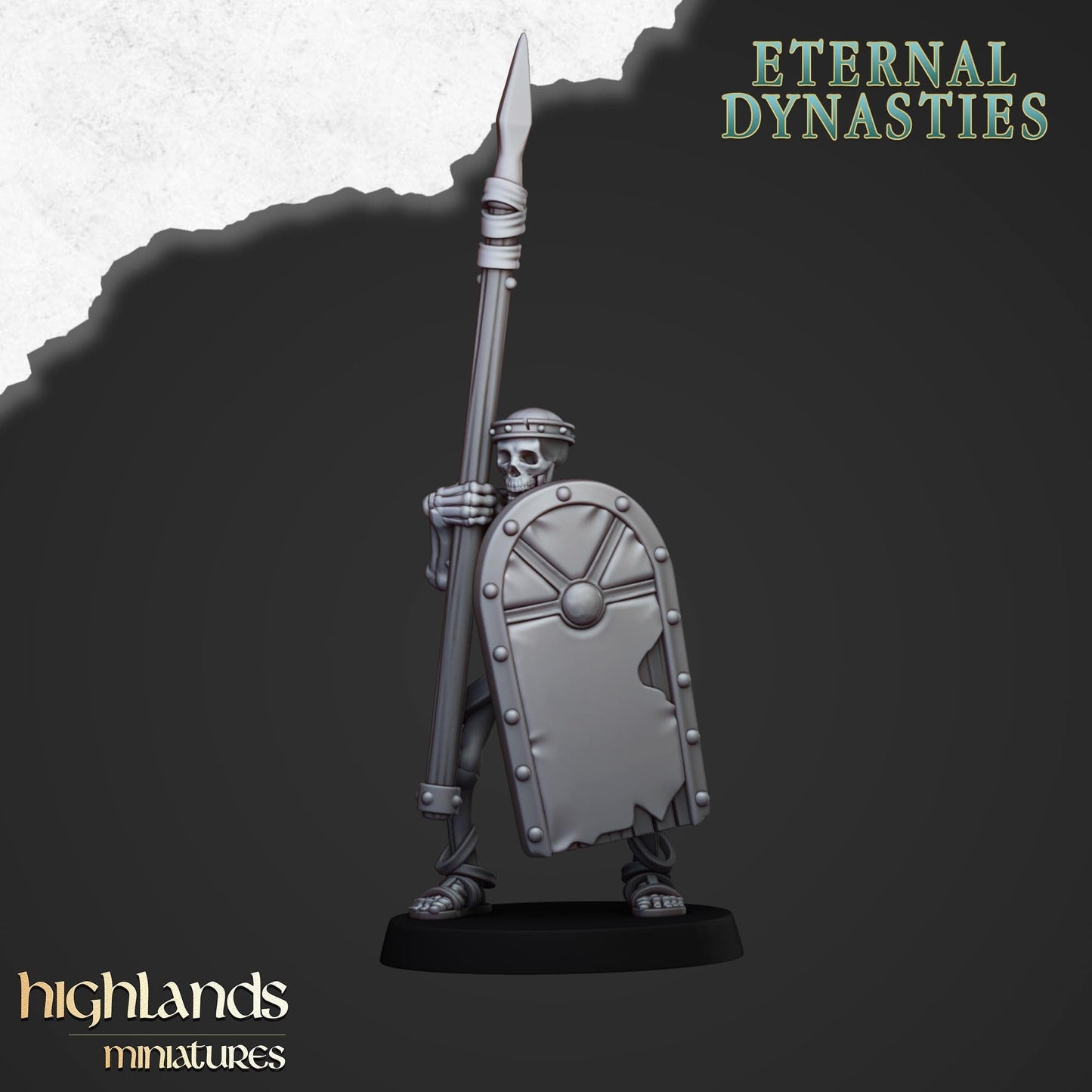 Ancient Skeletons with Spears - Highlands Miniatures | Undead | Skeleton | Lich | Ancient | Desert | Fantasy | Pathfinder | Wargaming