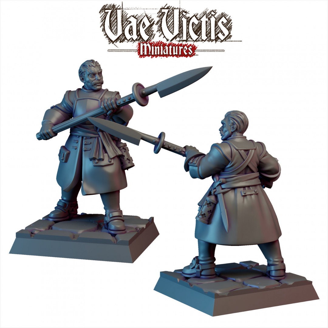Vampire Hunters mini Set - Vae Victis | DnD | Pathfinder | Human | Male | Dark | Gothic | Fighter | Paladin | Victorian | Pikemen | Unit