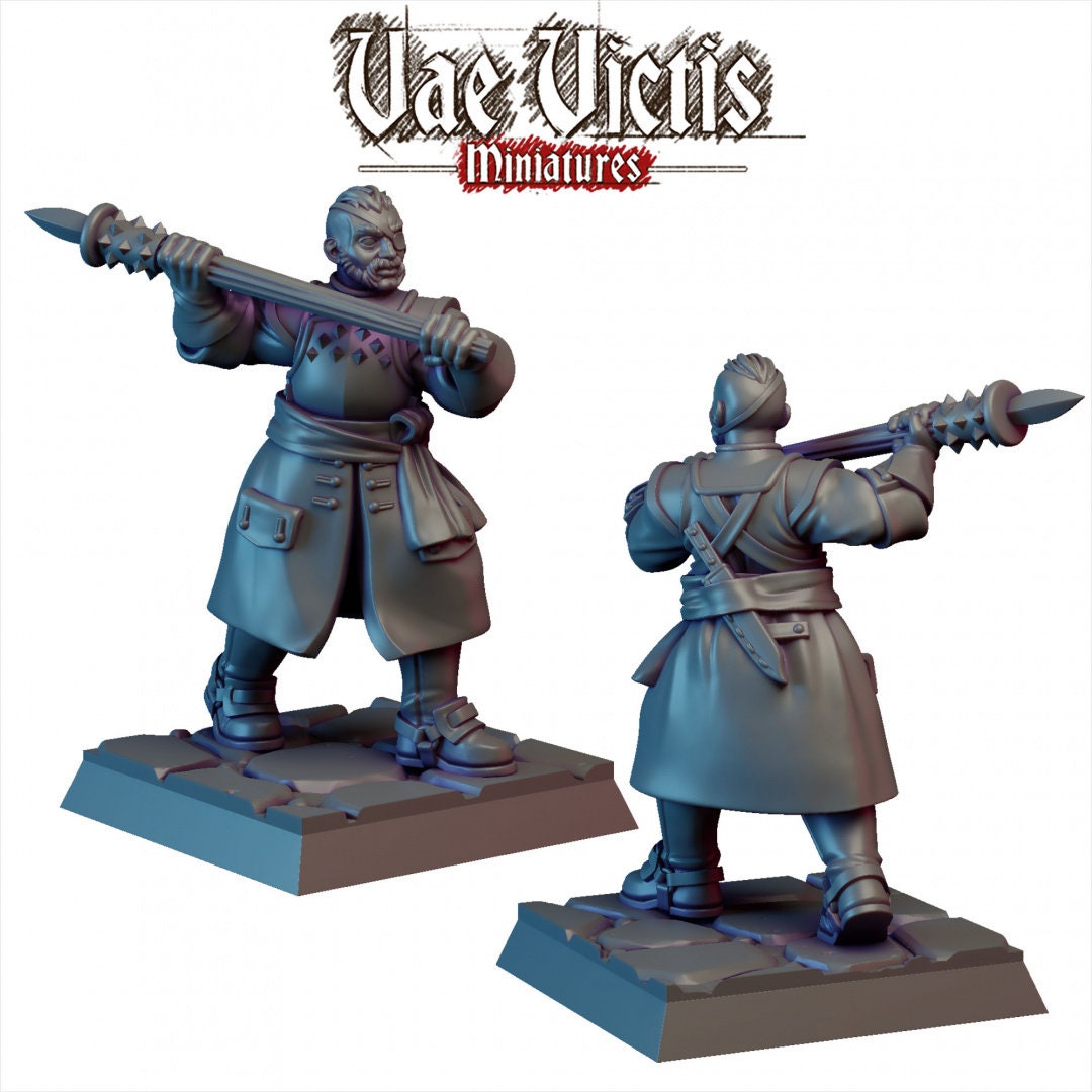 Vampire Hunters mini Set - Vae Victis | DnD | Pathfinder | Human | Male | Dark | Gothic | Fighter | Paladin | Victorian | Pikemen | Unit