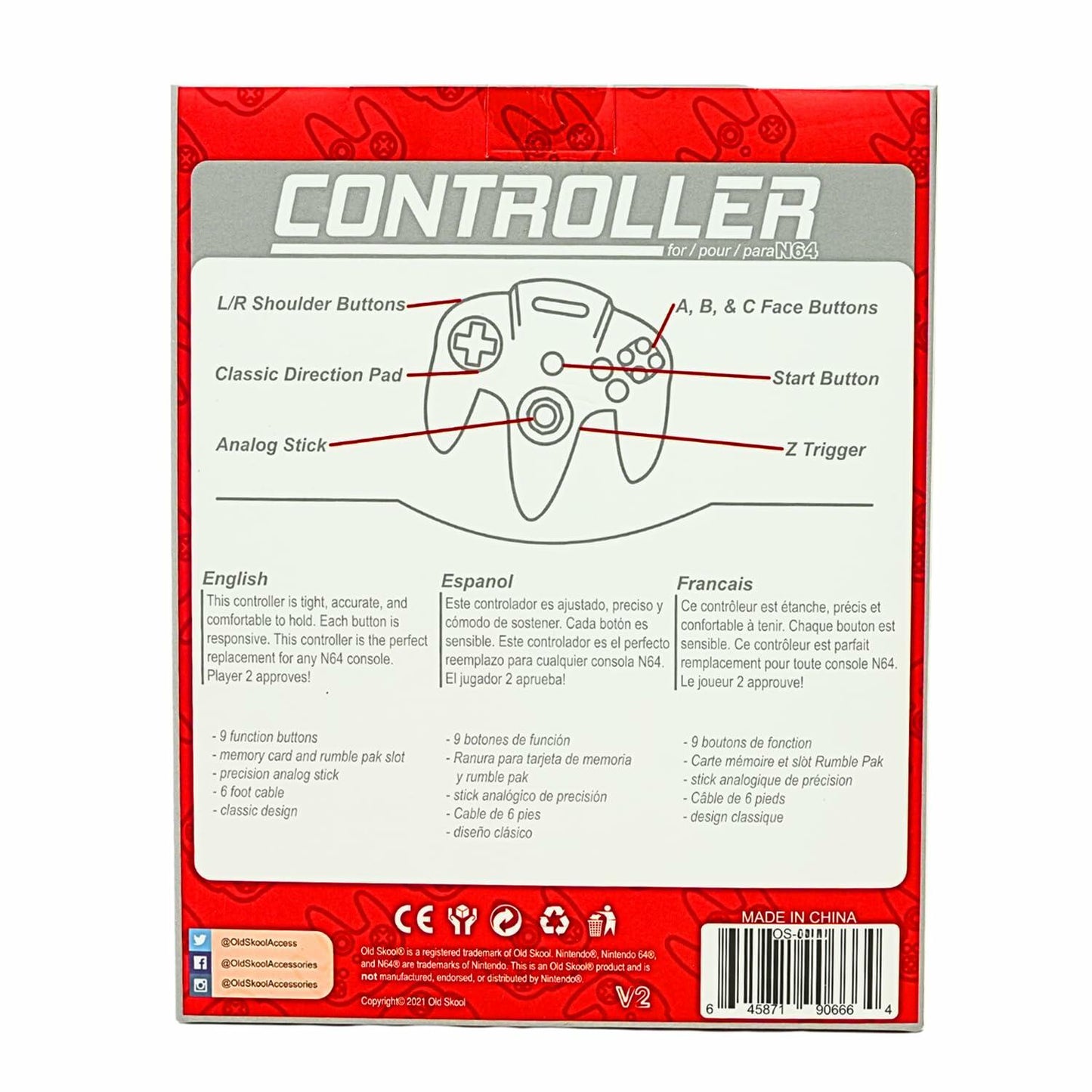 Controller for N64 Red