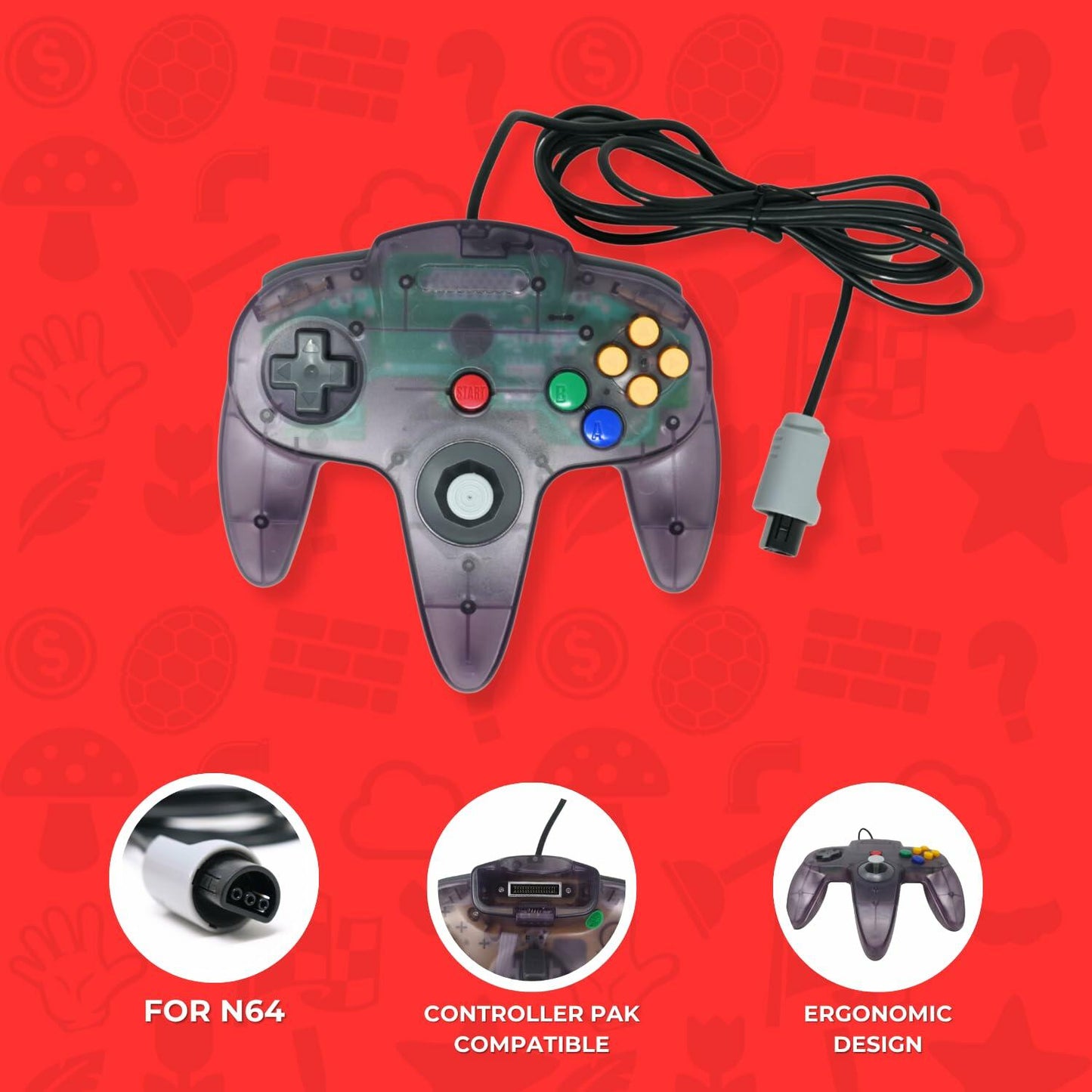 Controller for N64 Translucent Violet