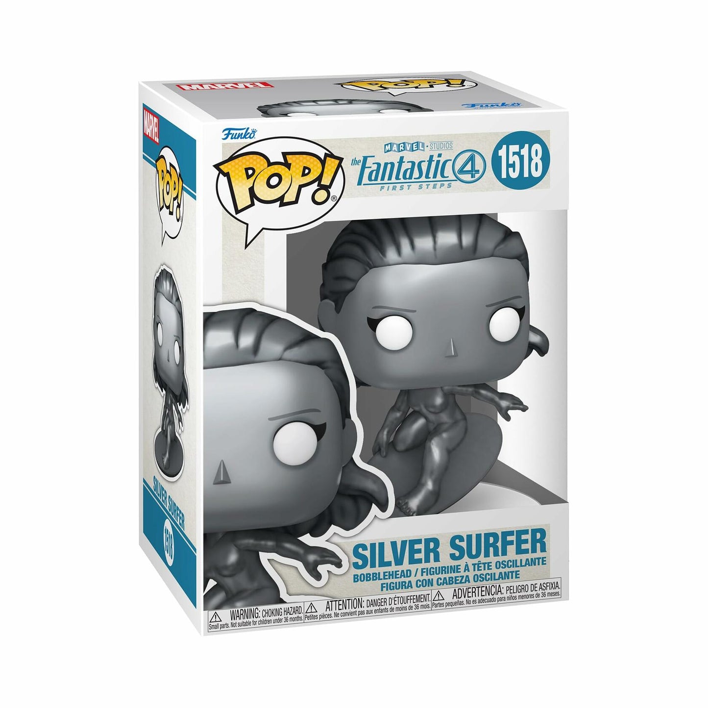 Funko Pop! Marvel: The Fantastic Four: First Steps - Silver Surfer - Fantastic Four (2025) - Collectable Vinyl Figure - Gift Idea - Official Merchandise - Toys for Kids & Adults - Movies Fans