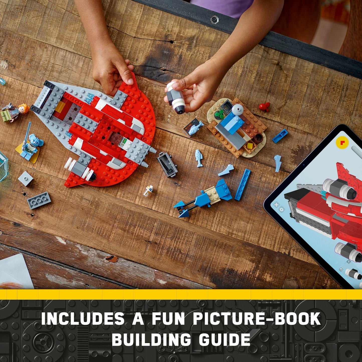 LEGO Star Wars: Young Jedi Adventures The Crimson Firehawk, Kids’ Starter Set, Buildable Toy Starship, Speeder Bike Vehicle, 3 Characters, Gift Idea for Boys and Girls Aged 4 and Up, 75384