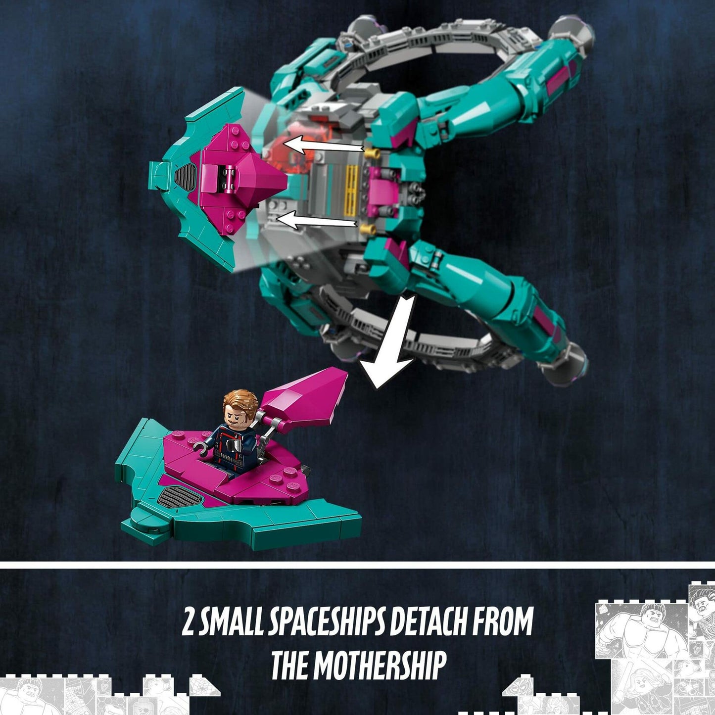 LEGO Marvel The New Guardians’ Ship 76255, Spaceship Building Toy with 5 Minifigures, Collectible Model from Guardians of The Galaxy 3, Displayable Super Hero Gift Idea for Kids and Teens Ages 10+