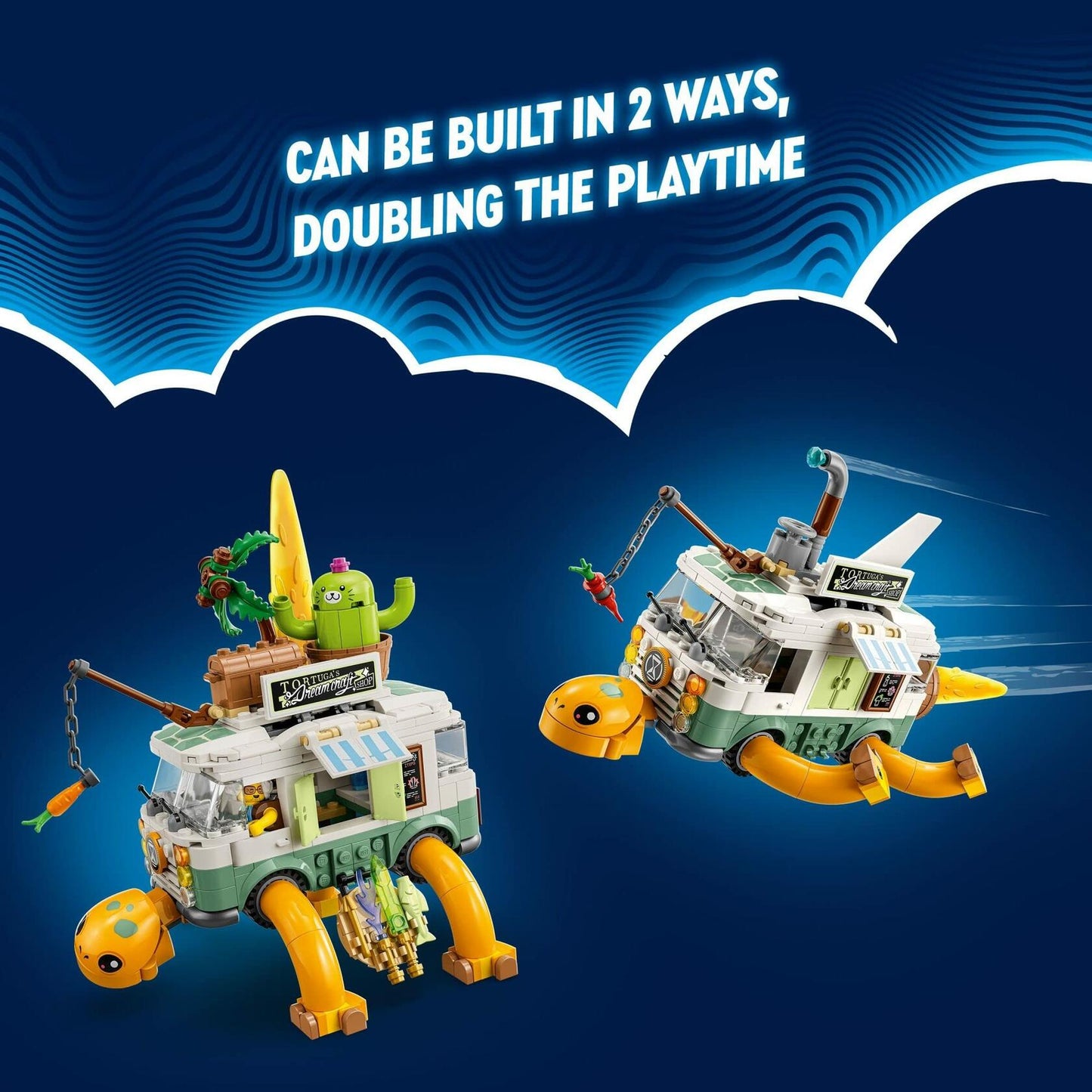 LEGO DREAMZzz Mrs. Castillo’s Turtle Van 71456, 2 in 1 Building Toy and Vehicle Playset with Party Mode or Flying Submarine Mode, Makes a Great Gift Idea for 7 Year Old Kids, Boys, and Girls