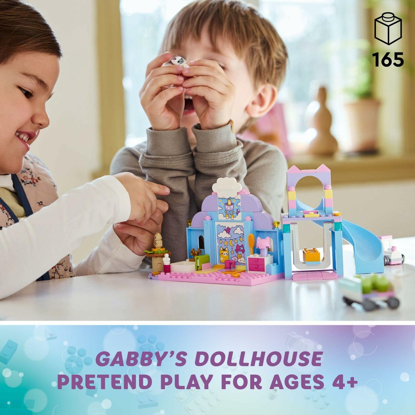LEGO Gabby’s Dollhouse Gabby’s Kitty Care Ear Animal Playset for Kids, Pet Pretend-Play Entertainment Toy with a Pink Car, Slide, and Figures, Cat Toy Gift for Girls and Boys Ages 4 and Up, 10796