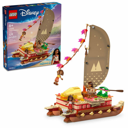 LEGO Disney Moana's Adventure Canoe Building Toy Set - Pretend Play Toy Boat for Kids, Girls & Boys, Ages 6+ - Disney Gift Idea for Fans of Moana - 43270